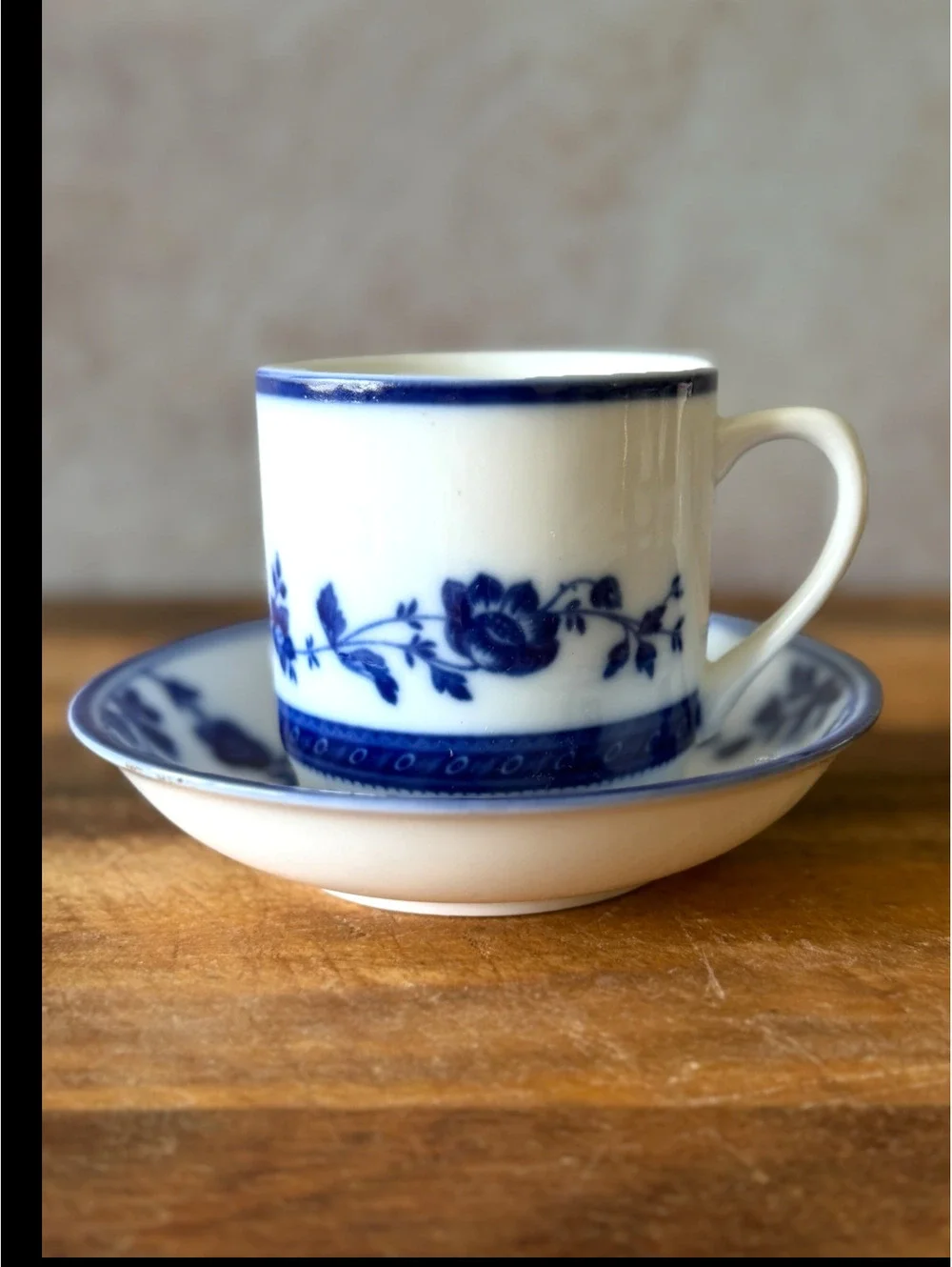 Williams-Sonoma Flow Blue Cup & Saucer Set Cottagecore Vintage Coffee Tea Set